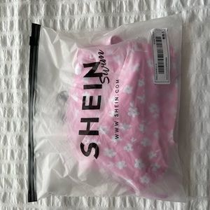 floral pink bandeau bikini swimsuit